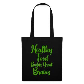 Healthy Foods Build Great Brains - Stoffbeutel - Schwarz - Vorne