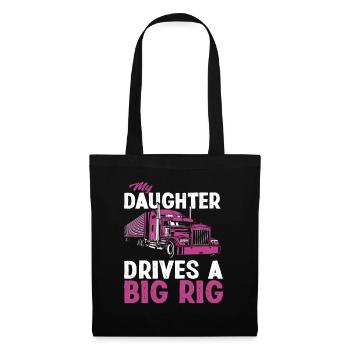 Chauffeur de camion fille père - Sac en tissu - noir - Devant