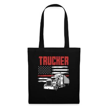 Chauffeur de camion Drapeau des États-Unis Patriot - Sac en tissu - noir - Devant