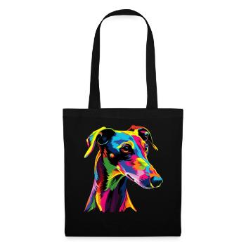 Lévrier Chiens Couleurs Colorées Pop Art Chien Lévrier - Sac en tissu - noir - Devant