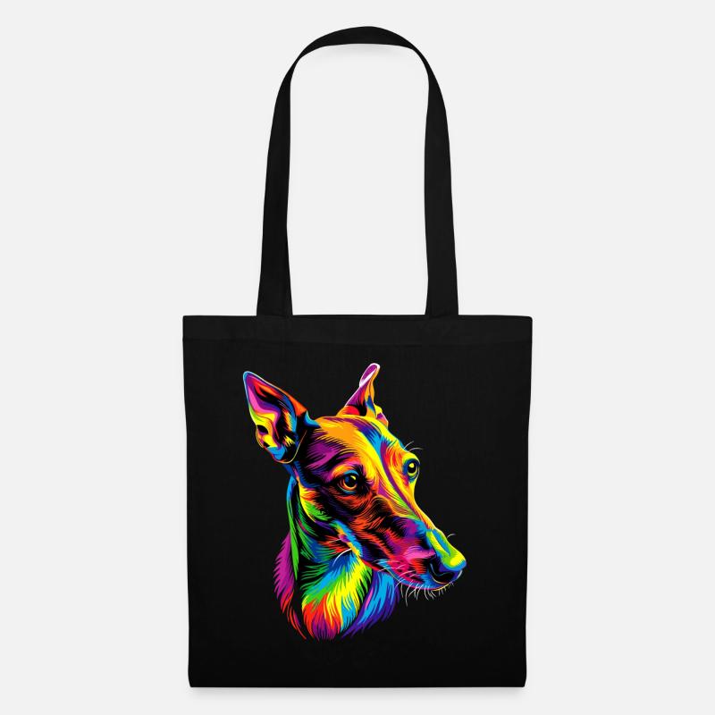 Windhund Hunde Bunte Farben Pop Art Hund Greyhound - Stoffbeutel - Schwarz