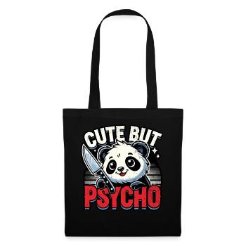 Mignon Mais Psycho Panda Adorable Animal Kawaii - Sac en tissu - noir - Devant