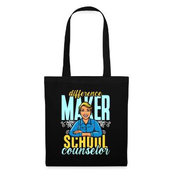 School Counselor Difference Maker School Therapist - Stoffbeutel - Schwarz - Vorne