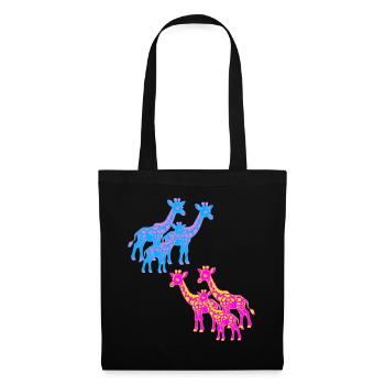 Girafe Afrique Safari Savane Années 80 Années 90 Enfant - Sac en tissu - noir - Devant