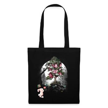 Lapin Forêt Habitants de la forêt Papillons - Sac en tissu - noir - Devant