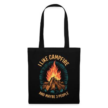 Campfire Lover Funny Introvert Outdoor Camping - Tote Bag - black - Front