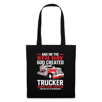 Chauffeur de camion Dieu disant - Sac en tissu - noir - Devant