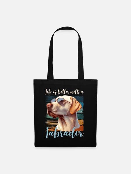 Labrador Retriever Hund Frauchen Herrchen Wauwau - Stoffbeutel - Schwarz