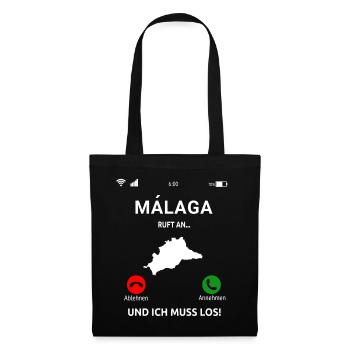 Málaga Andalusien Spanien Urlaub Malaga - Stoffbeutel - Schwarz - Vorne