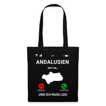 Andalusien Spanien Urlaub Idee - Stoffbeutel - Schwarz - Vorne