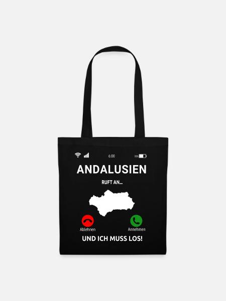 Andalusien Spanien Urlaub Idee - Stoffbeutel - Schwarz