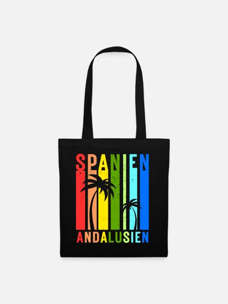 Andalusien Spanien Urlaub Idee - Stoffbeutel - Schwarz