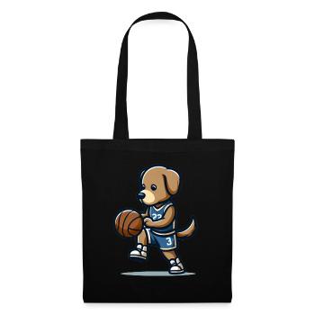 Cute Basketball Player Dog - Stoffbeutel - Schwarz - Vorne