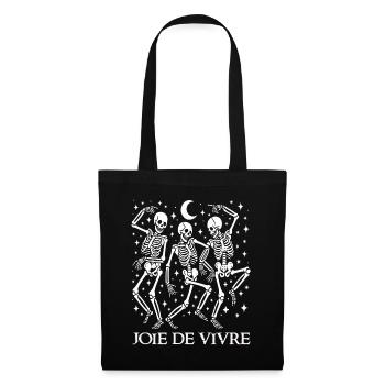 Joie De Vivre Dancing Skeletons Halloween Français - Sac en tissu - noir - Devant