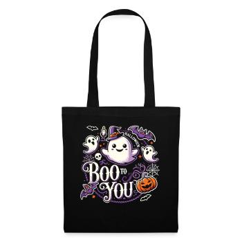 Cheerful spirit with saying "Boo to You" - Tote Bag - black - Front
