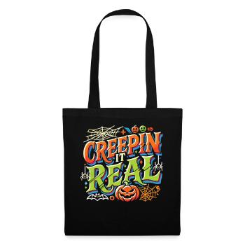 Creepin' It Real - Colorful Playful Halloween Shirt - Tote Bag - black - Front