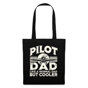 Pilot & Vater, Flugzeug, Flieger, Flugschule - Stoffbeutel - Schwarz - Vorne