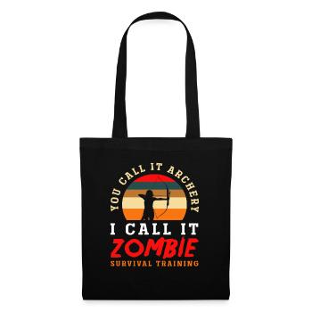 Bow Retro Hobby Zombie Archery - Tote Bag - black - Front