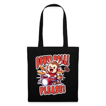 Drum Roll Please: Funny Monkey on the Drums - Tote Bag - black - Front