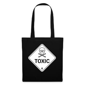 Attention Toxique ! Tête de mort - Sac en tissu - noir - Devant