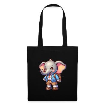 Cute Schoolboy Elephant - Tote Bag - black - Front