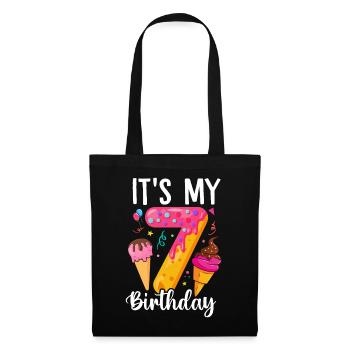 7ème Anniversaire Glace Drôle 7 Ans Frozen - Sac en tissu - noir - Devant