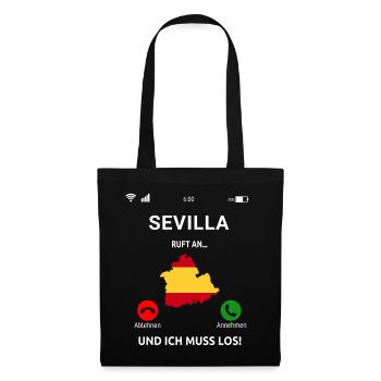Sevilla Andalusien Spanien Urlaub Idee - Stoffbeutel - Schwarz - Vorne