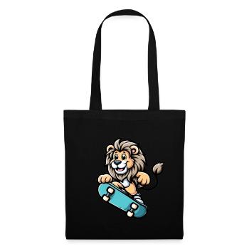 Mignon Patineur Lion - Sac en tissu - noir - Devant