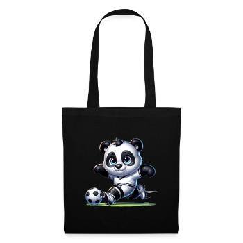 Cute Soccer Player Panda - Stoffbeutel - Schwarz - Vorne
