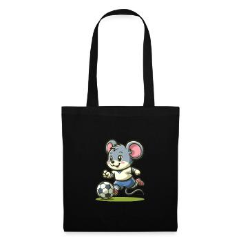 Souris de joueur de football mignon - Sac en tissu - noir - Devant