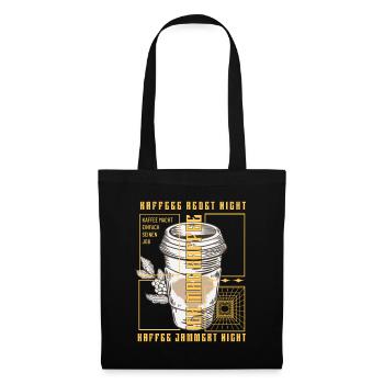 Kaffee redet nicht lustiger Kaffee Spruch - Stoffbeutel - Schwarz - Vorne
