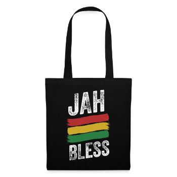 Jah Bless Rasta Flag Reggae Roots Jamaika - Stoffbeutel - Schwarz - Vorne