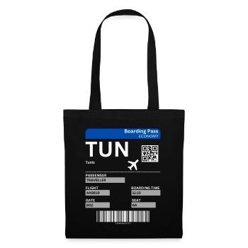 Tunis Boarding Pass Holiday Tunisia Idea - Tote Bag - black - Front