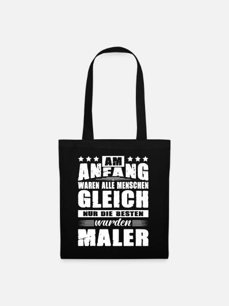 Am Anfang Waren Alle Menschen Gleich Maler - Stoffbeutel - Schwarz