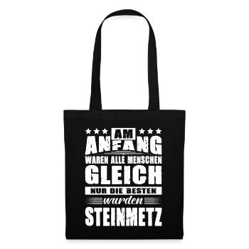 Am Anfang Waren Alle Menschen Gleich Steinmetz - Stoffbeutel - Schwarz - Vorne