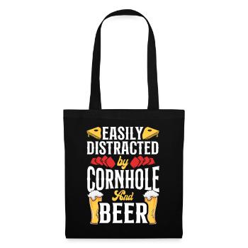 Cornhole Team Bean Bag Player - Stoffbeutel - Schwarz - Vorne