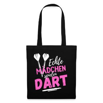 De vraies filles jouant aux fléchettes - Drôle de fléchettes disant - Sac en tissu - noir - Devant