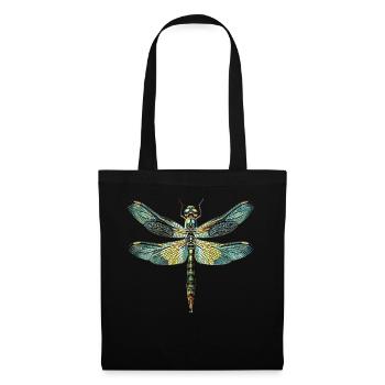 Libelle Dragonfly Bunte Flügel Süße Libellen - Stoffbeutel - Schwarz - Vorne