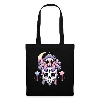Kawaii Gothique Tarentule Couleurs Pastel Gothique Goth - Sac en tissu - noir - Devant