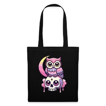 Kawaii Gothic Eule Pastellfarben Gothic Goth - Stoffbeutel - Schwarz - Vorne
