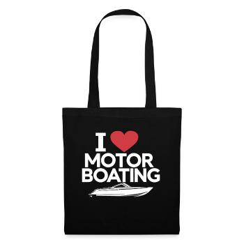 Boistier J’aime le bateau à moteur Drôle Hors-bord Hommes - Sac en tissu - noir - Devant