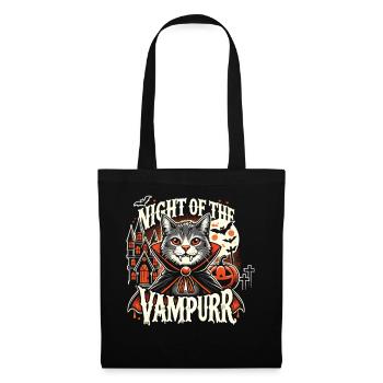"Night of the Vampurr" Cat T-Shirt - Tote Bag - black - Front