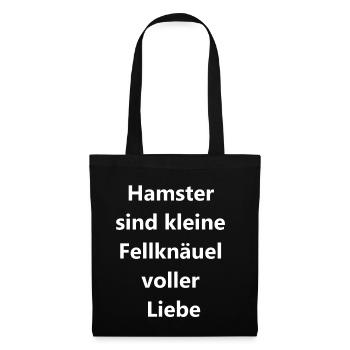 Hamstergeschenk - Stoffbeutel - Schwarz - Vorne