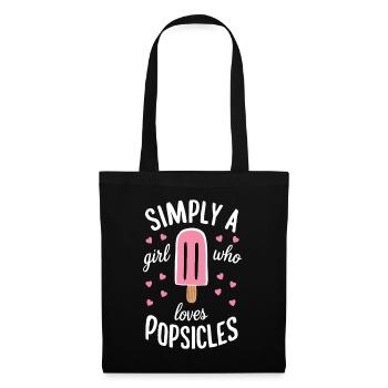 Simplement une fille qui aime les sucettes glacées drôles - Sac en tissu - noir - Devant