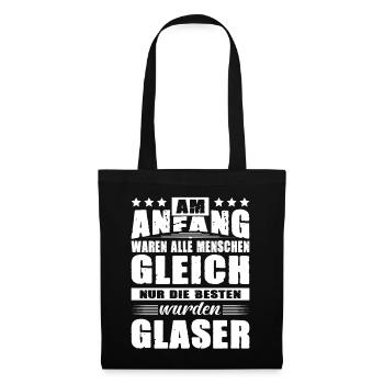 Am Anfang Waren Alle Menschen Gleich Glaser - Stoffbeutel - Schwarz - Vorne