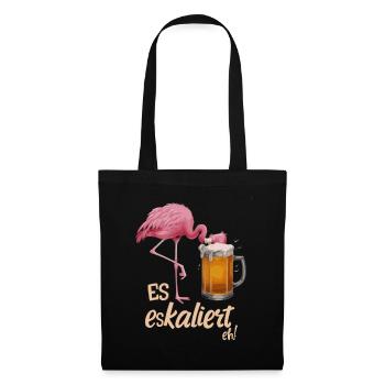 It's escalating anyway! – Flamingo for party lovers - Tote Bag - black - Front