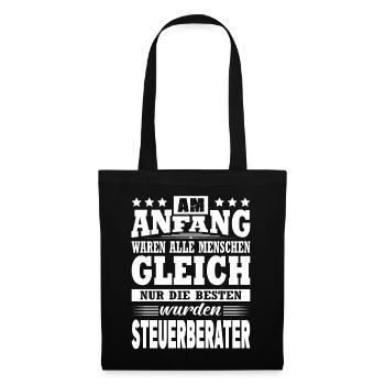 Am Anfang Waren Alle Menschen Gleich Steuerberater - Stoffbeutel - Schwarz - Vorne