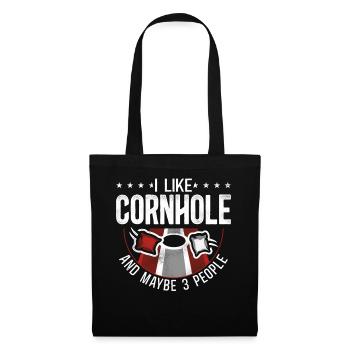 Cornhole Team Bean Bag Player - Stoffbeutel - Schwarz - Vorne