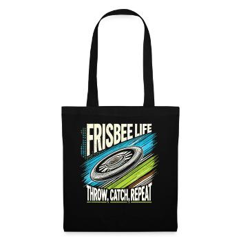 Frisbee Life - Lancer, attraper, répéter - Sac en tissu - noir - Devant