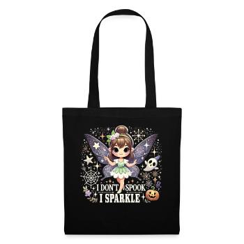 T-Shirt Fée Halloween - Je n’ai pas peur, je brille - Sac en tissu - noir - Devant